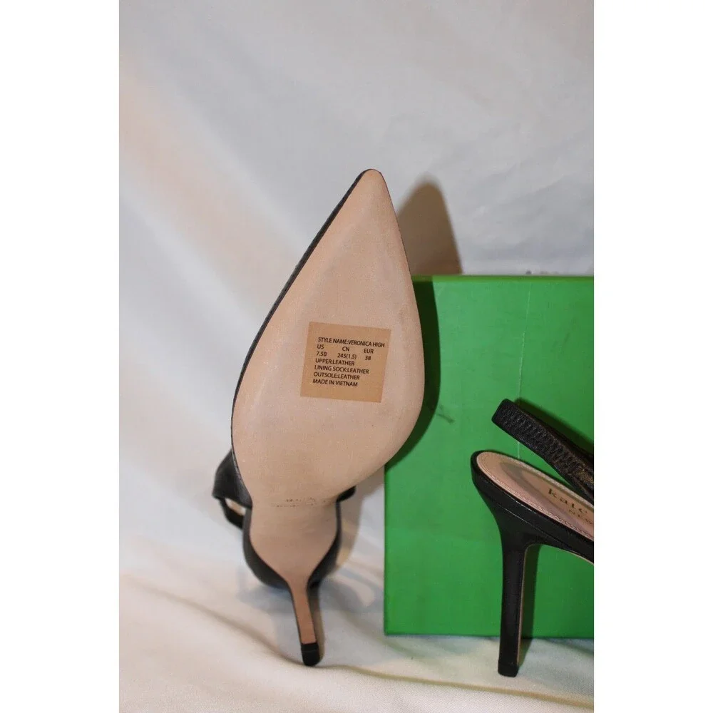 Kate Spade New York Veronica High‎ Nappa Leather Slingback Sandals 7.5 NIB $248